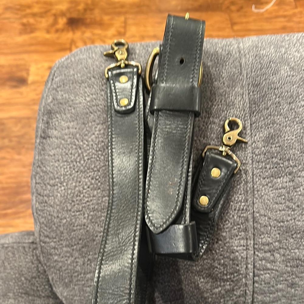 Elegant Black Leather Belt Bag Strap